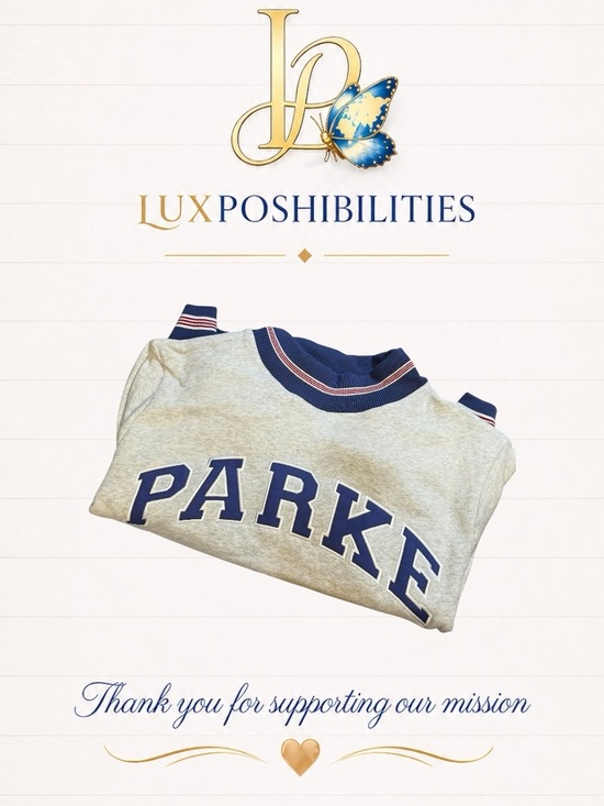 Parke Tops - PARKER  NWT Sweatshirt - Gray with Navy Red Trim L/XL